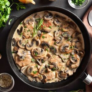 Medaljon a la creme af dansk gris