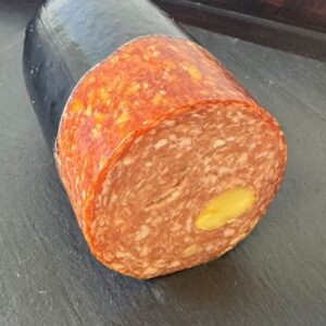 Slagter Madsen's italiensk spegepølse m. hele hvidløg & tomatnips