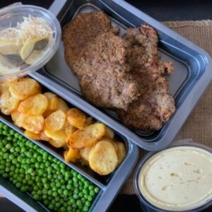 Snitzel af dansk kødkvæg m. tilbehør