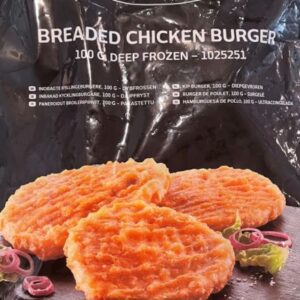 Kyllingeburger af brystkød 2,5 kg på frost
